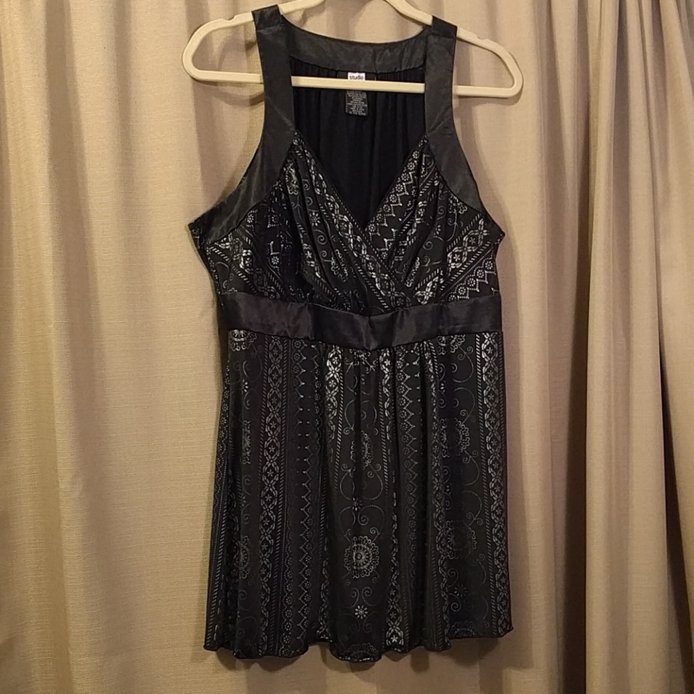 Studio 1940 Black and Silver Halter Blouse